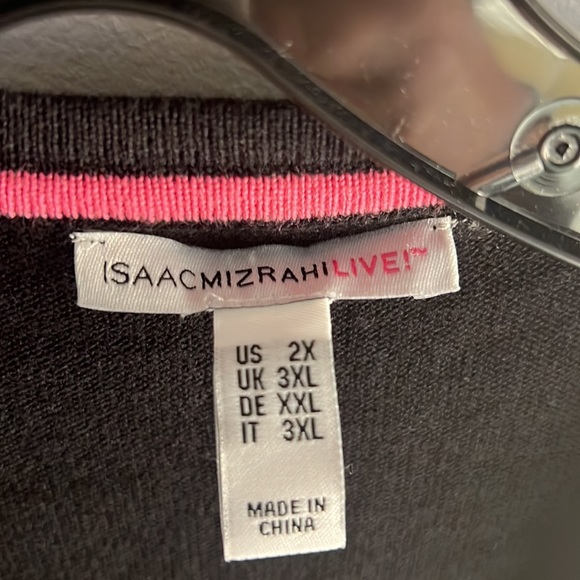 Isaac Mizrahi live short sleeve long cardigan in black size 2x - Picture 3 of 8